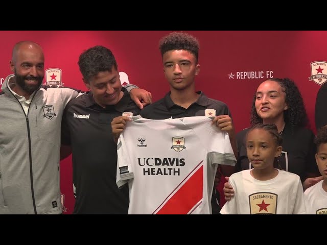 A 13-year-old signs a contract with Sacramento Republic FC. (Photo: YouTube)